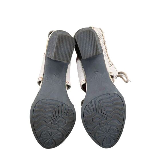 TMA Eyes Shoes Womens 40 Sandal Fashion Lace Up Leather White Block Heel Comfort - Picture 10 of 13